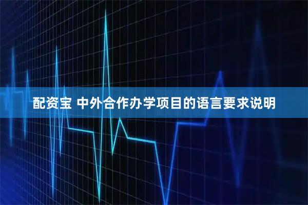配资宝 中外合作办学项目的语言要求说明